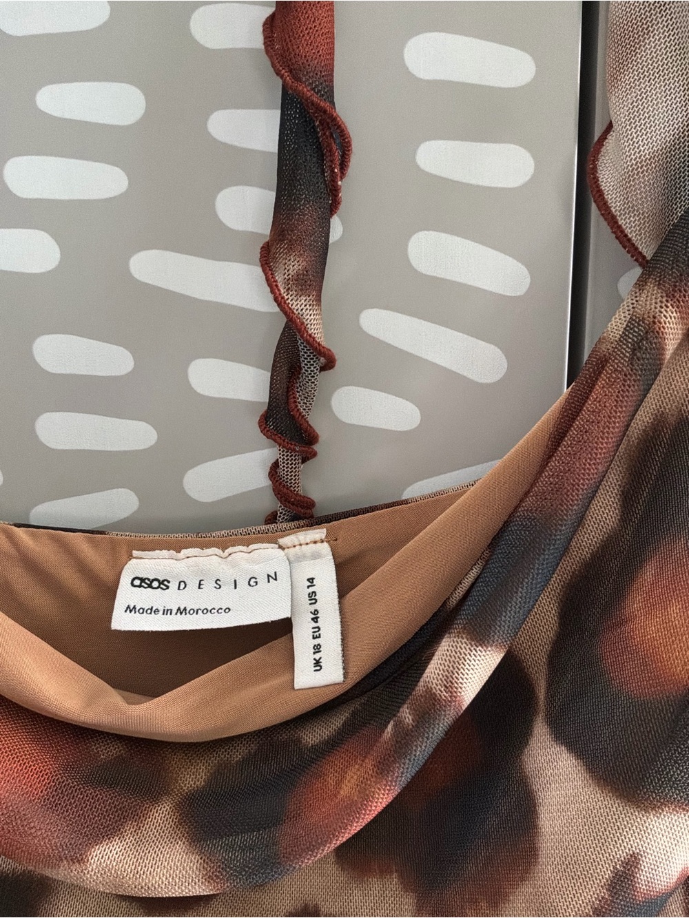 ASOS Design Leopard Print Slip Maxi Dress - US size 14 - Picture 6 of 7